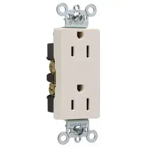 PASS AND SEYMOUR 26252-LA Heavy Duty Duplex Receptacle, 15A, 125V, Light Almond | CH4DMF