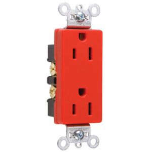 PASS AND SEYMOUR 26252-RED Heavy Duty Duplex Receptacle, 15A, 125V, Red | CH4DMG