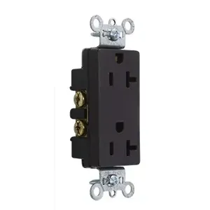 PASS AND SEYMOUR 26252 Heavy Duty Duplex Receptacle, 15A, 125V, Brown | CH4DMC