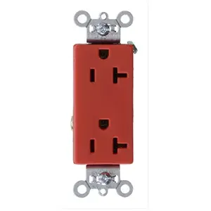 PASS AND SEYMOUR 26342-RED Heavy Duty Duplex Receptacle, 20A, 125V, Red | CH4DNJ