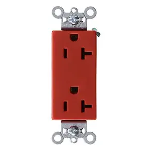 PASS AND SEYMOUR 26352-RED Heavy Duty Duplex Receptacle, 20A, 125V, Red | CH4DMR