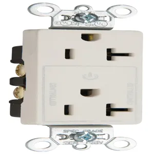 PASS AND SEYMOUR 26352CHI Duplex Receptacle, Half Controlled Plug Load, 20A, Ivory | CH4CHQ