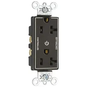 PASS AND SEYMOUR 26352CDBK Duplex Receptacle, Dual Controlled Plug Load, 20A, Black | CH4CHD