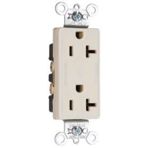 PASS AND SEYMOUR TR26362CDI Heavy Duty Duplex Receptacle, Plug Load Controllable, 20A, Ivory | CH4DLV
