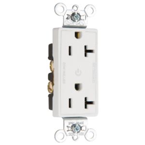 PASS AND SEYMOUR 26352CDW Duplex Receptacle, Dual Controlled Plug Load, 20A, White | CH4CHK