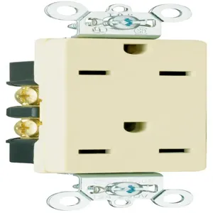 PASS AND SEYMOUR 26652-I Heavy Duty Duplex Receptacle, 15A, 250V, Ivory | CH4DMK