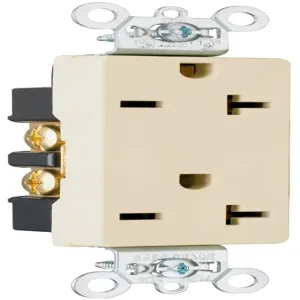 PASS AND SEYMOUR 26852-I Heavy Duty Duplex Receptacle, 20A, 250V, Ivory | CH4DMW