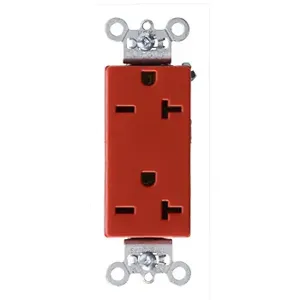 PASS AND SEYMOUR 26852-RED Heavy Duty Duplex Receptacle, 20A, 250V, Red | CH4DMY