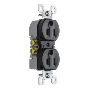 PASS AND SEYMOUR 3232-BK Duplex Receptacle, 15A/125V, Black | CH3ZAL