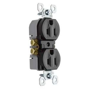 PASS AND SEYMOUR 3232-TRNA Tamper Resistant Duplex Receptacle, NAFTA-Compliant, 15A/125V, Brown | CH3YZV