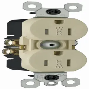 PASS AND SEYMOUR 3232-TRWRICC8 Weather Resistant Duplex Receptacle, 15A/125V, Ivory, 8Pk | CH3ZBF