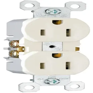 PASS AND SEYMOUR 3232-W4 Duplex Receptacle, 4 Terminal, 15A/125V, White | CH3ZAK