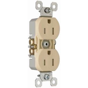 PASS AND SEYMOUR 3232TRSI Tamper Resistant Duplex Receptacle, Self Grounding, 15A/125V, Ivory | CH3ZAW