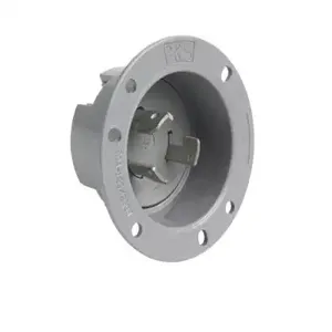 PASS AND SEYMOUR 3334-SS Flanged Inlet, 30A, 125V, Gray | CH3ZYW