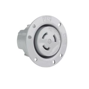 PASS AND SEYMOUR 3335-SS Flanged Outlet, 30A, 3 Wire, Gray, 125V, 3 Wire | CH3ZYX