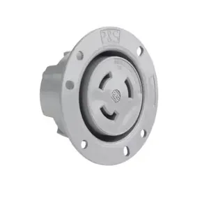 PASS AND SEYMOUR 3335-SS Flanged Outlet, 30A, 3 Wire, Gray, 125V, 3 Wire | CH3ZYX