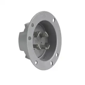 PASS AND SEYMOUR 3434-SS Flanged Inlet, 30A, 120V, Gray | CH3ZZB