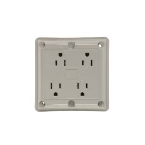 PASS AND SEYMOUR 415-GRY Quad Receptacle, 125V, Gray | CH4KGE