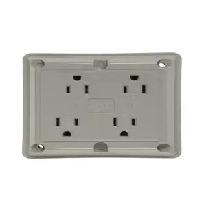 PASS AND SEYMOUR 415-GRY Quad Receptacle, 125V, Gray | CH4KGE