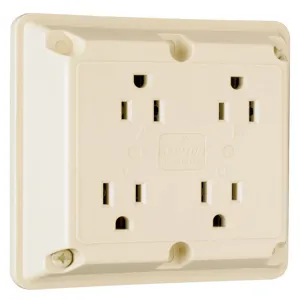 PASS AND SEYMOUR 415-I Quad Receptacle, 125V, Ivory | CH4KGF