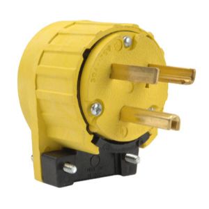 PASS AND SEYMOUR 4337-9 Angle Plug, Yellow, 125V, 3 Wire | CH4FAB