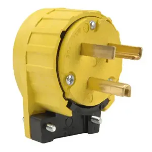 PASS AND SEYMOUR 4337-9 Angle Plug, Yellow, 125V, 3 Wire | CH4FAB