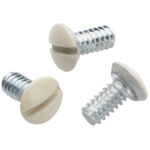 PASS AND SEYMOUR 510-I Wall Plate Screws, Oval Head Milled Slot, 6 x 32 Thread, Ivory | CH4MVF