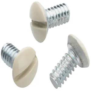 PASS AND SEYMOUR 510-I Wall Plate Screws, Oval Head Milled Slot, 6 x 32 Thread, Ivory | CH4MVF