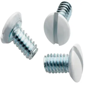 PASS AND SEYMOUR 510-W Wall Plate Screws, Oval Head Milled Slot, 6 x 32 Thread, White | CH4MVU