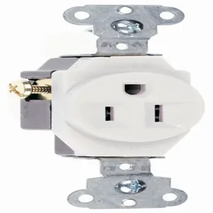 PASS AND SEYMOUR 5251-W Single Receptacle Spec Grade, Heavy Duty, 15A, 125V, White | CH4DUF