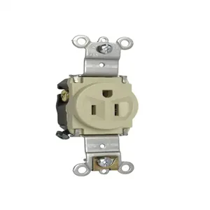 PASS AND SEYMOUR 5261-I Single Receptacle Spec Grade, Heavy Duty, 15A, 125V, Ivory | CH4DUK