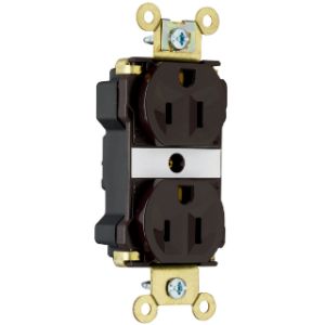 PASS AND SEYMOUR 5262-A Extra Heavy Duty Duplex Receptacle, Spec Grade, 15A, 125V, Brown | CH4ECE