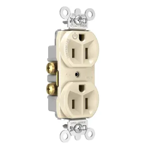 PASS AND SEYMOUR 5262CH-LA Duplex Receptacle, Dual Controlled Plug Load, 15A, 125V, Light Almond | CH3YXK