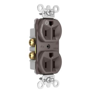PASS AND SEYMOUR 5262CH Duplex Receptacle, Dual Controlled Plug Load, 15A, 125V, Brown | CH3YXG