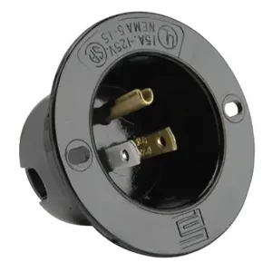 PASS AND SEYMOUR 5278-SSBK Flanged Inlet, Black | CH4DDK