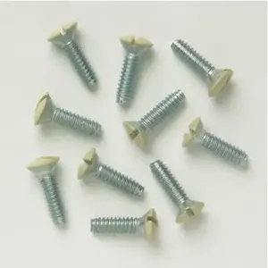 PASS AND SEYMOUR 528-I Wall Plate Screws, Oval Head Standard Slot, 6 x 32 Thread, Ivory | CH4FMJ