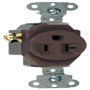 PASS AND SEYMOUR 5351 Single Receptacle Spec Grade, Heavy Duty, 20A, 125V, Brown | CH4DVT