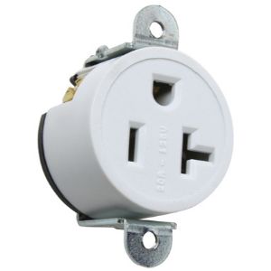 PASS AND SEYMOUR 5358-W Single Receptacle Short Strap, Spec Grade, 20A, 125V, White | CH4JYM
