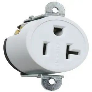 PASS AND SEYMOUR 5358-W Single Receptacle Short Strap, Spec Grade, 20A, 125V, White | CH4JYM