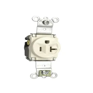 PASS AND SEYMOUR 5361-LA Single Receptacle Spec Grade, Heavy Duty, 20A, 125V, Light Almond | CH4DUX