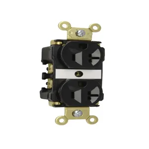 PASS AND SEYMOUR 5362-ABK Extra Heavy Duty Duplex Receptacle, Spec Grade, 20A, 125V, Black | CH4ECD