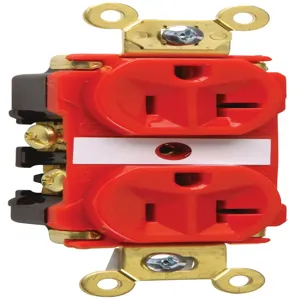 PASS AND SEYMOUR 5362-ARED Extra Heavy Duty Duplex Receptacle, Spec Grade, 20A, 125V, Red | CH4ECX