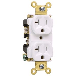 PASS AND SEYMOUR 5362-AW Extra Heavy Duty Duplex Receptacle, Spec Grade, 20A, 125V, White | CH4ECY