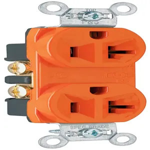 PASS AND SEYMOUR 5362-OR Hard Use Duplex Receptacle, Spec Grade, 20A, 125V, Orange | CH4DGX