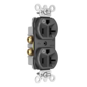 PASS AND SEYMOUR 5362CD-BK Duplex Receptacle, Dual Controlled Plug Load, 20A, 125V, Black | CH3ZNJ