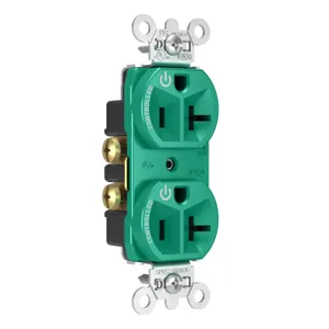 PASS AND SEYMOUR 5362CD-GN Duplex Receptacle, Dual Controlled Plug Load, 20A, 125V, Green | CH3ZNM