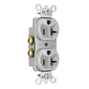 PASS AND SEYMOUR 5362CD-GRY Duplex Receptacle, Dual Controlled Plug Load, 20A, 125V, Gray | CH3ZNL