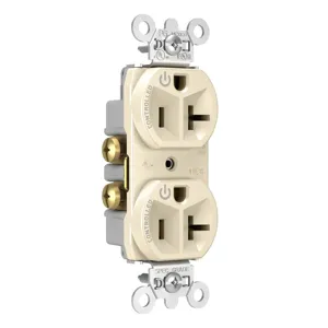 PASS AND SEYMOUR 5362CD-LA Duplex Receptacle, Dual Controlled Plug Load, 20A, 125V, Light Almond | CH3ZNP