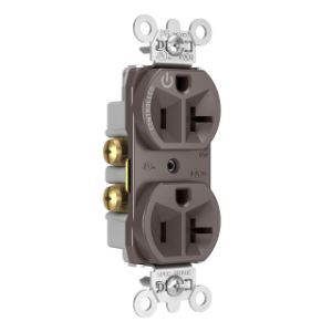 PASS AND SEYMOUR 5362CH Duplex Receptacle, Half Controlled Plug Load, 20A, 125V, Brown | CH3ZNZ
