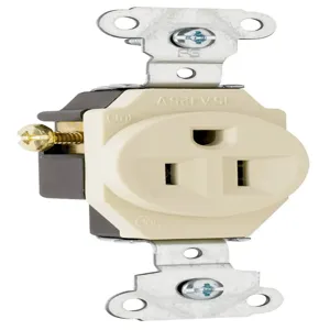 PASS AND SEYMOUR 5371-W Single Receptacle Spec Grade, Heavy Duty, 20A, 125V, White | CH4DVK